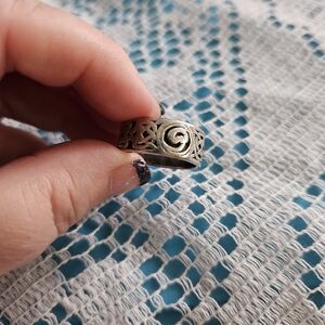 Sterling Silver Celtic Spiral Band Ring - Silver